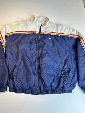 Nike Navy, White and Orange Retro Windbreaker Jacket